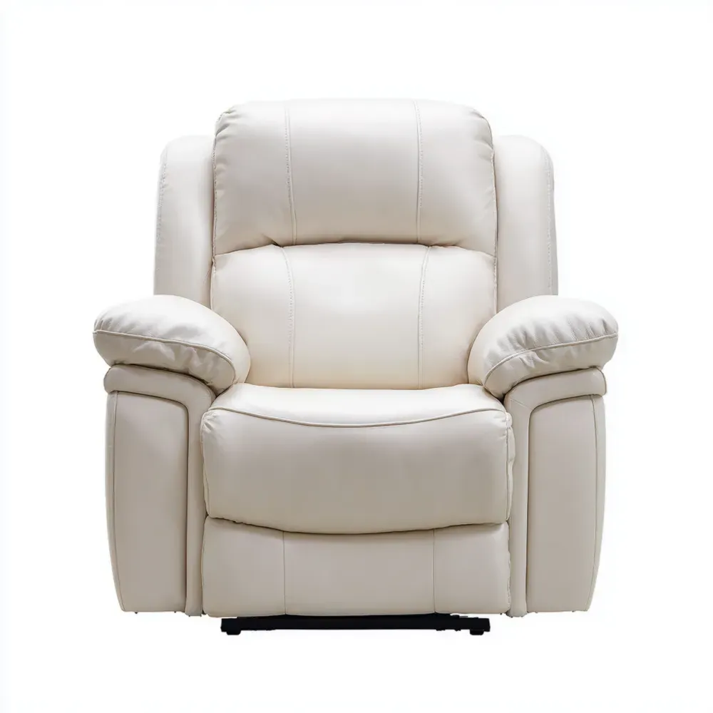 リクライニングチェア 合成革 102x95x100 cm – アイボリー – 快適デザイン