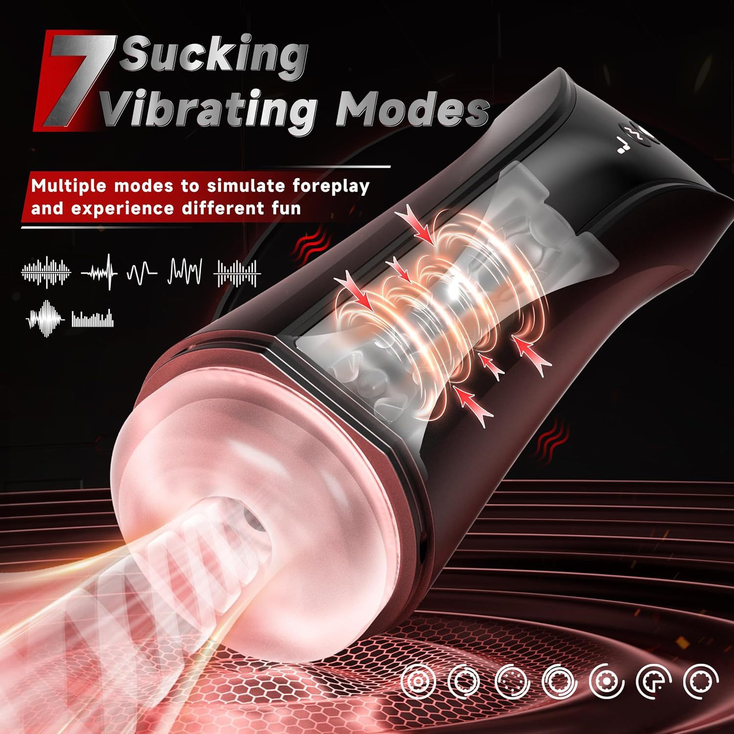 Amazon Style Automatic Suction & Vibration Massage Device for Men | Heating Function & LCD Display Wellness Tool
