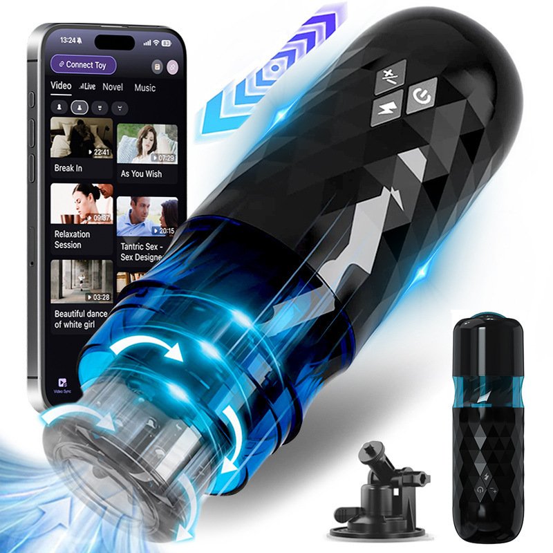 Intelligent Automatic Massage Device for Men - Heating, Telescopic & Rotating Wellness Tool