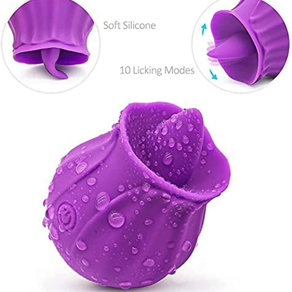 Women's Rose-Shaped Suction Vibration Massage Device - Skin-Safe Silicone