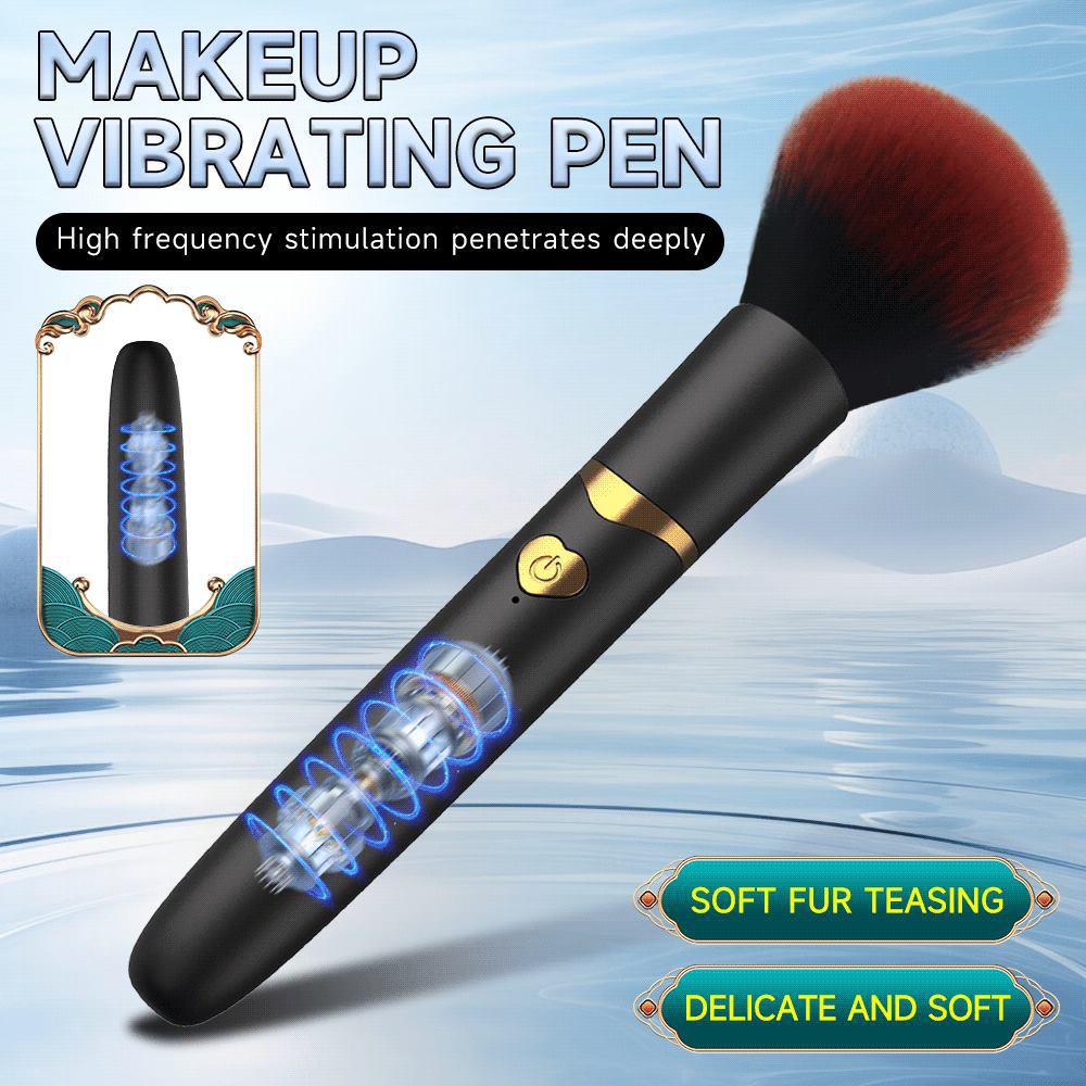 Women's Makeup Brush-Shape Mini Vibration Massage Device - Skin-Safe Silicone
