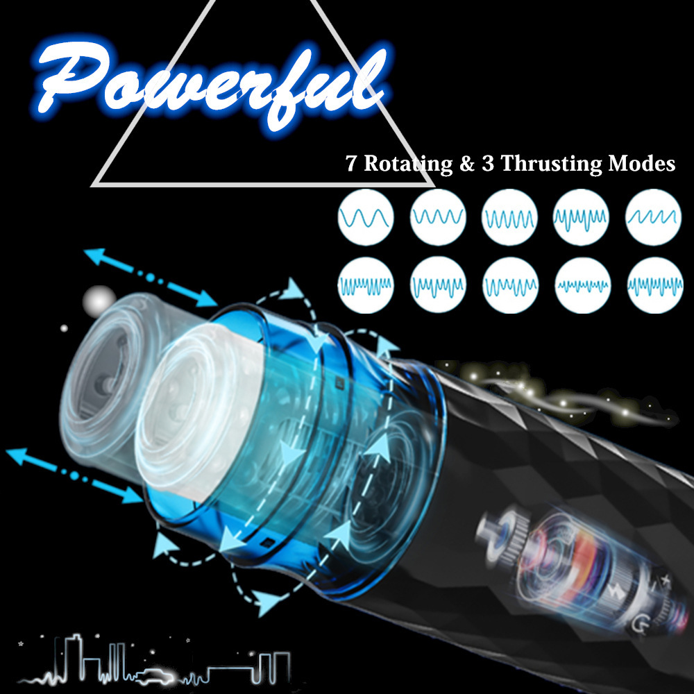Intelligent Automatic Massage Device for Men - Heating, Telescopic & Rotating Wellness Tool