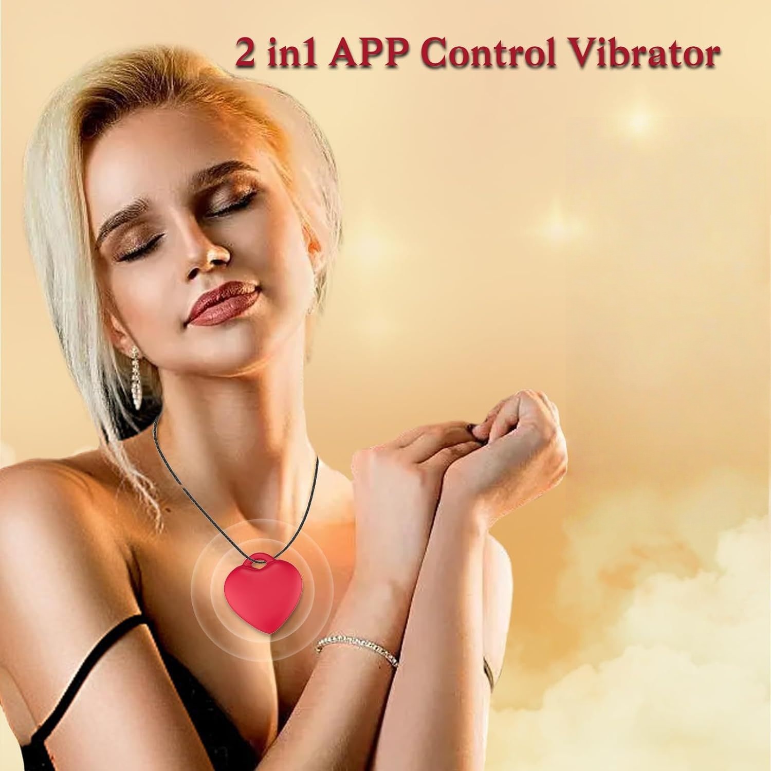Women's Cute Heart Pendant Wearable APP Vibration Massage Device