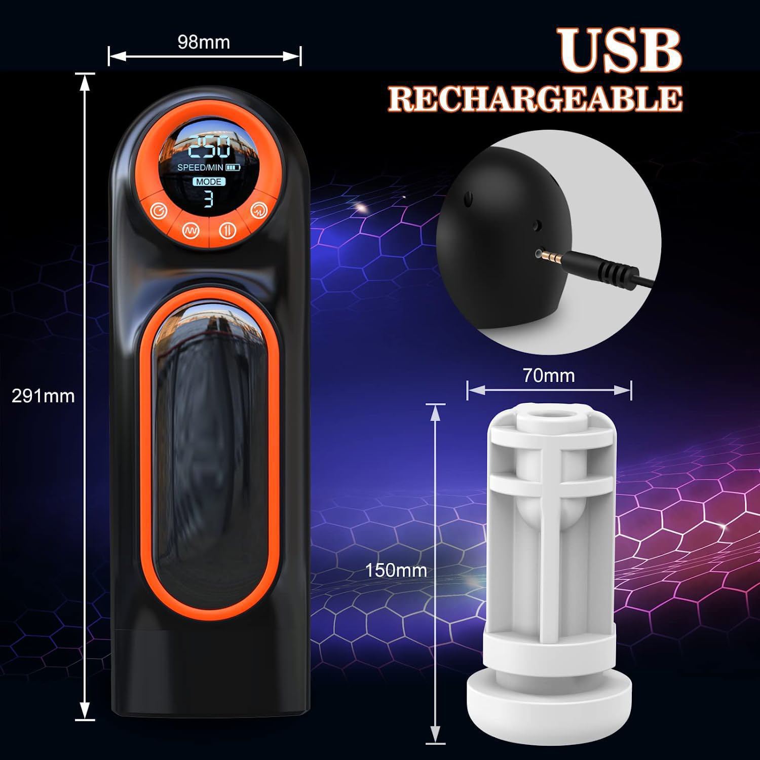 Voyager Alien Automatic Massage Device for Men | Electric Telescopic Silicone Wellness Tool