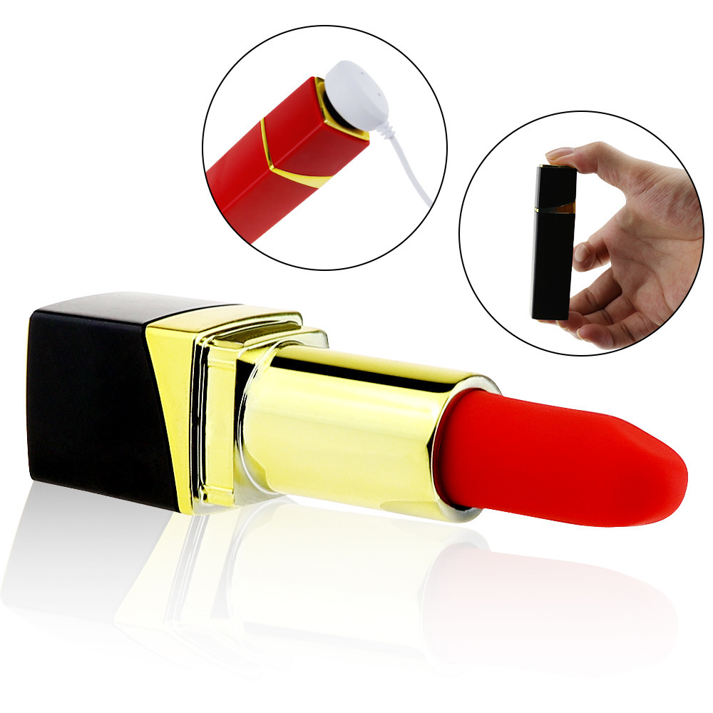 Women's Lipstick-Shape Mini Vibration Massage Device - Magnetic Rechargeable Skin-Safe Silicone
