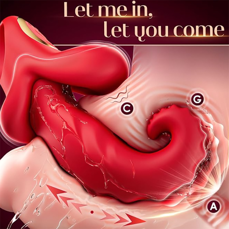 1. Women's Tongue-Shaped Telescopic Vibration Massage Device - Skin-Safe Silicone