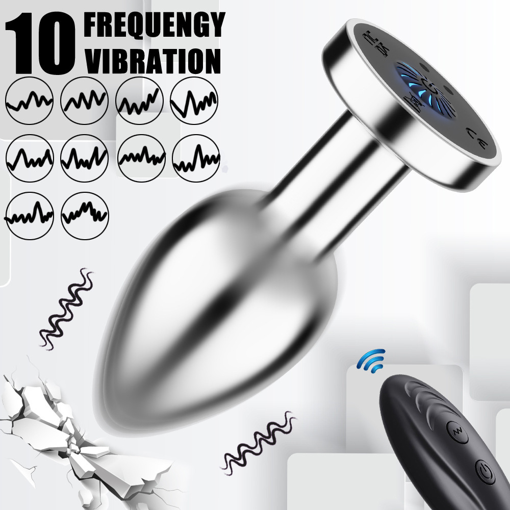 Men's Wireless Remote Control Metal Glowing Vibration Relaxation Tool