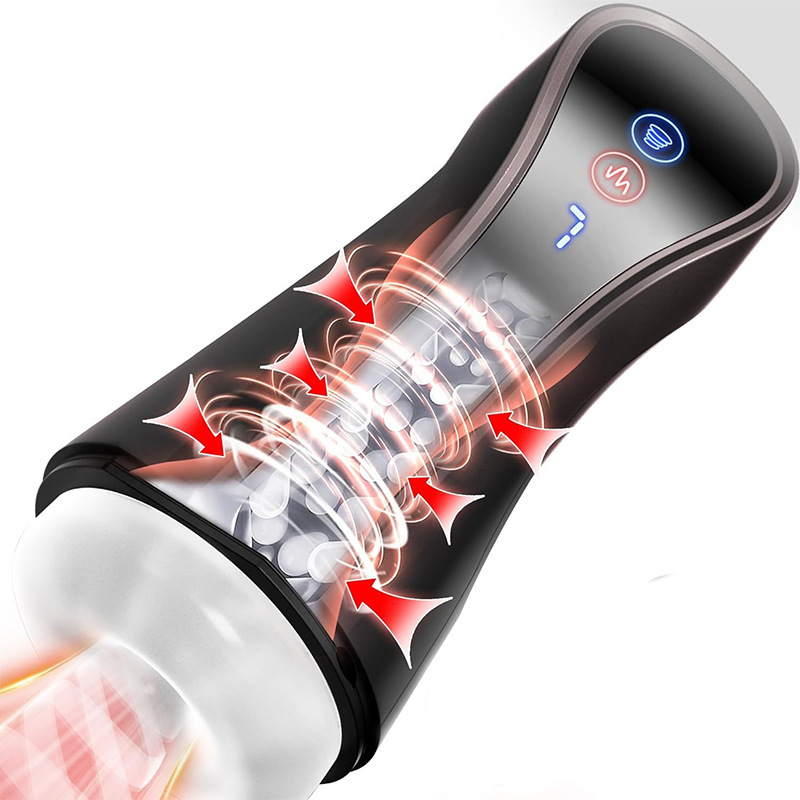 Amazon Style Automatic Suction & Vibration Massage Device for Men | Heating Function & LCD Display Wellness Tool