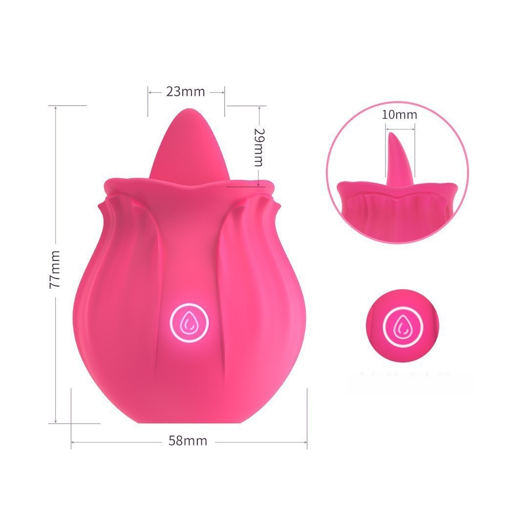 Women's Rose-Shaped Suction Vibration Massage Device - Skin-Safe Silicone