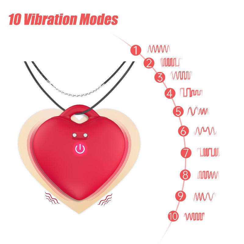 Women's Cute Heart Pendant Wearable APP Vibration Massage Device