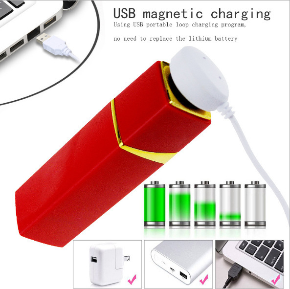 Women's Lipstick-Shape Mini Vibration Massage Device - Magnetic Rechargeable Skin-Safe Silicone