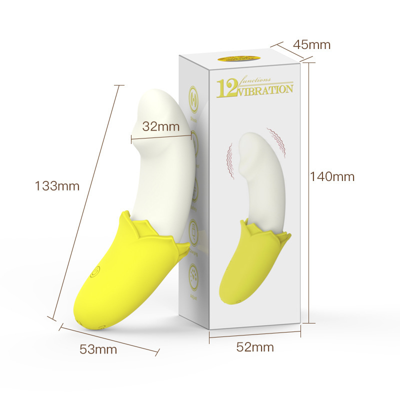Women's Banana-Shaped Vibration Massage Device - Skin-Safe Silicone