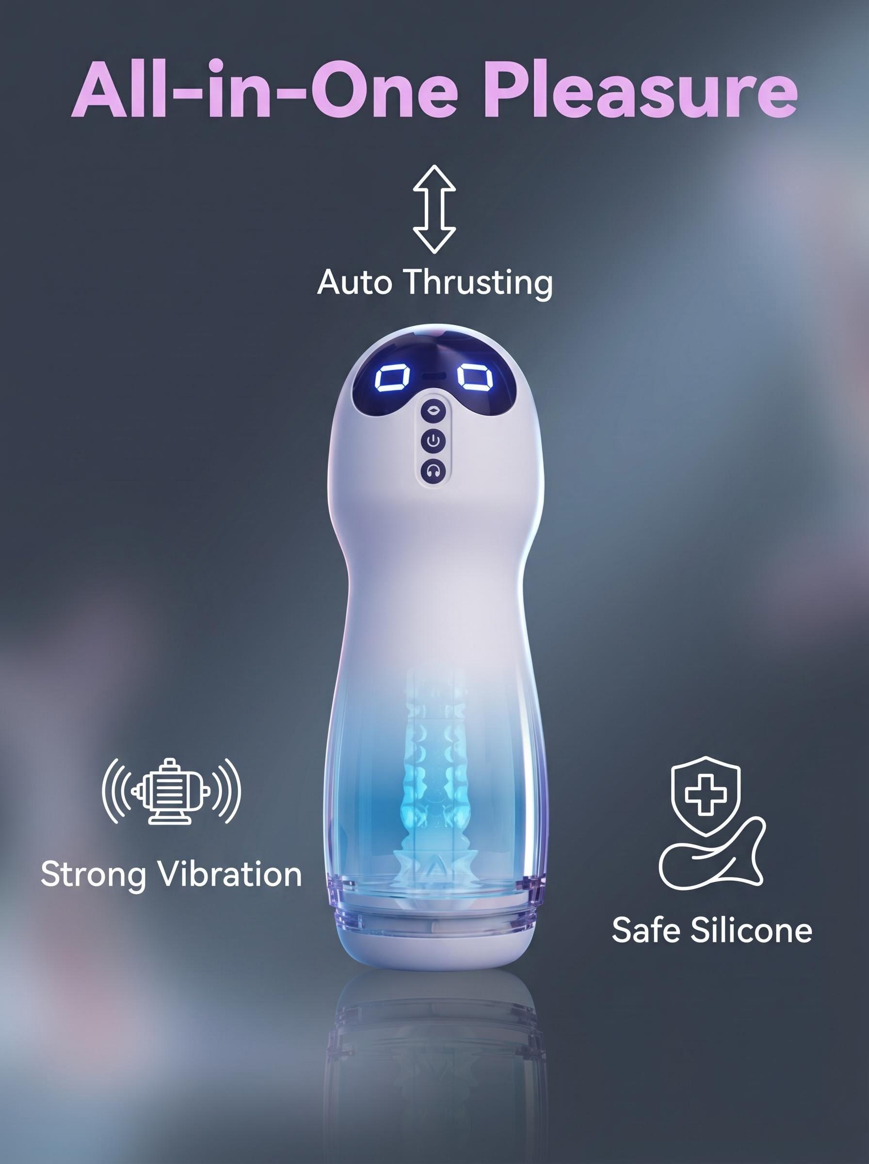 Automatic Voice Control Massage Cup for Men - Variable Frequency Suction & Vibration Personal Care Tool