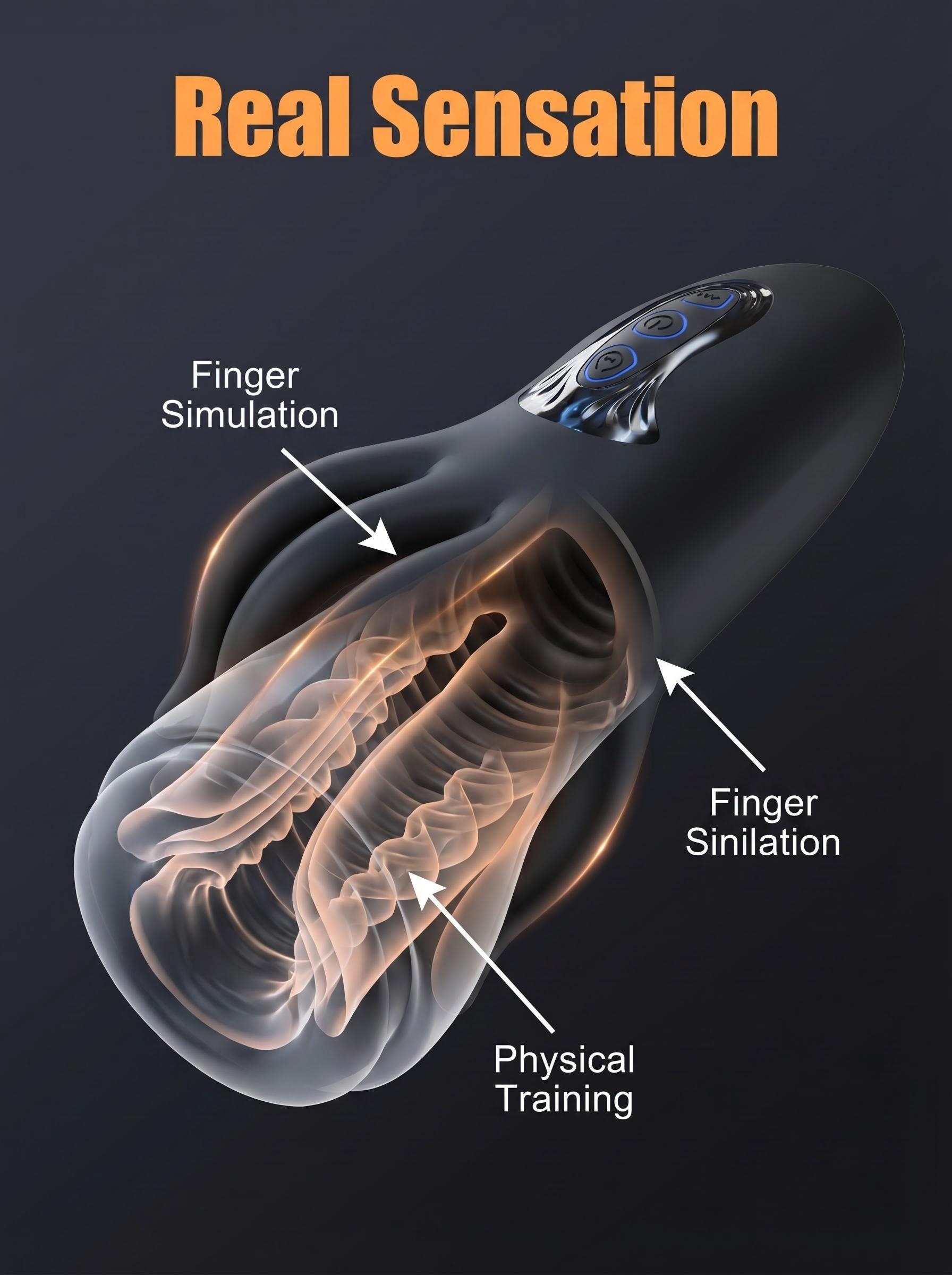 Automatic Hand-Simulation Massage Device for Men - Multi-Mode Training & Relaxation Personal Care Tool