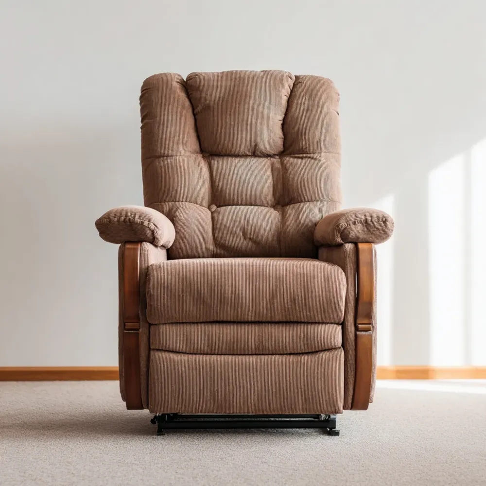 リクライニングチェア 布製 90x100x85 cm – ブラウン