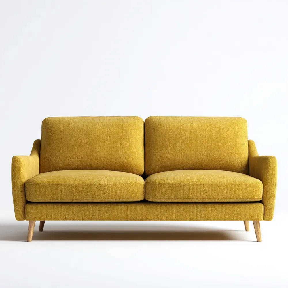 ソファ 布製 180x90x85 cm – イエロー – シンプルデザイン