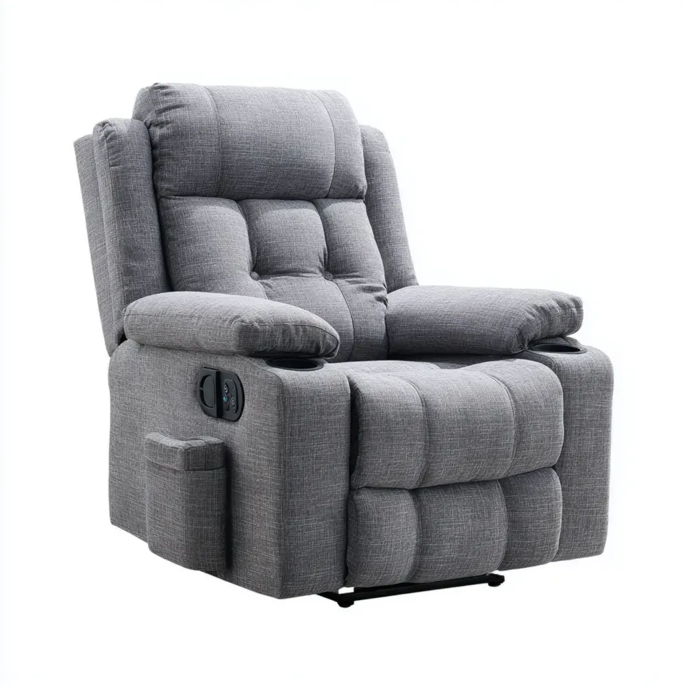 リクライニングチェア 布製 95x90x105 cm – グレー – 現代デザイン