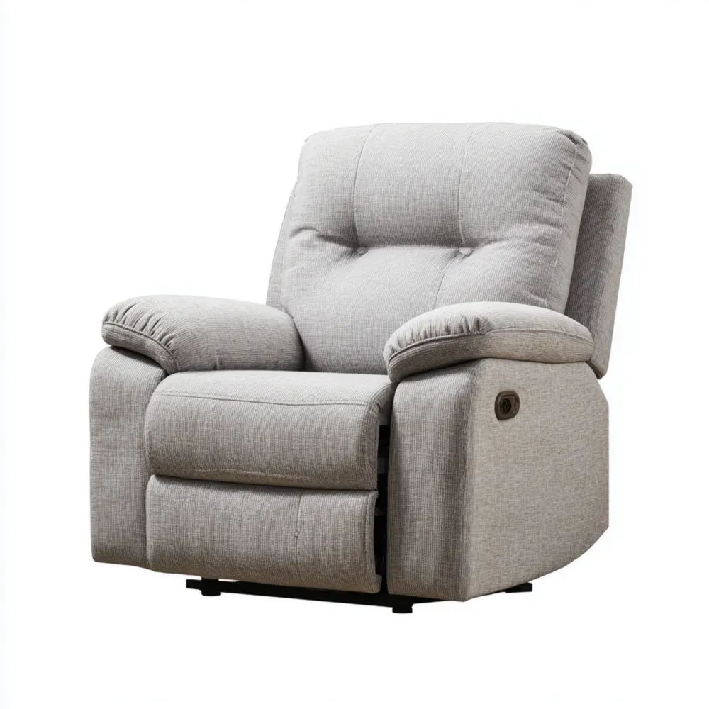 リクライニングチェア 布製 85x95x100 cm - ライトグレー