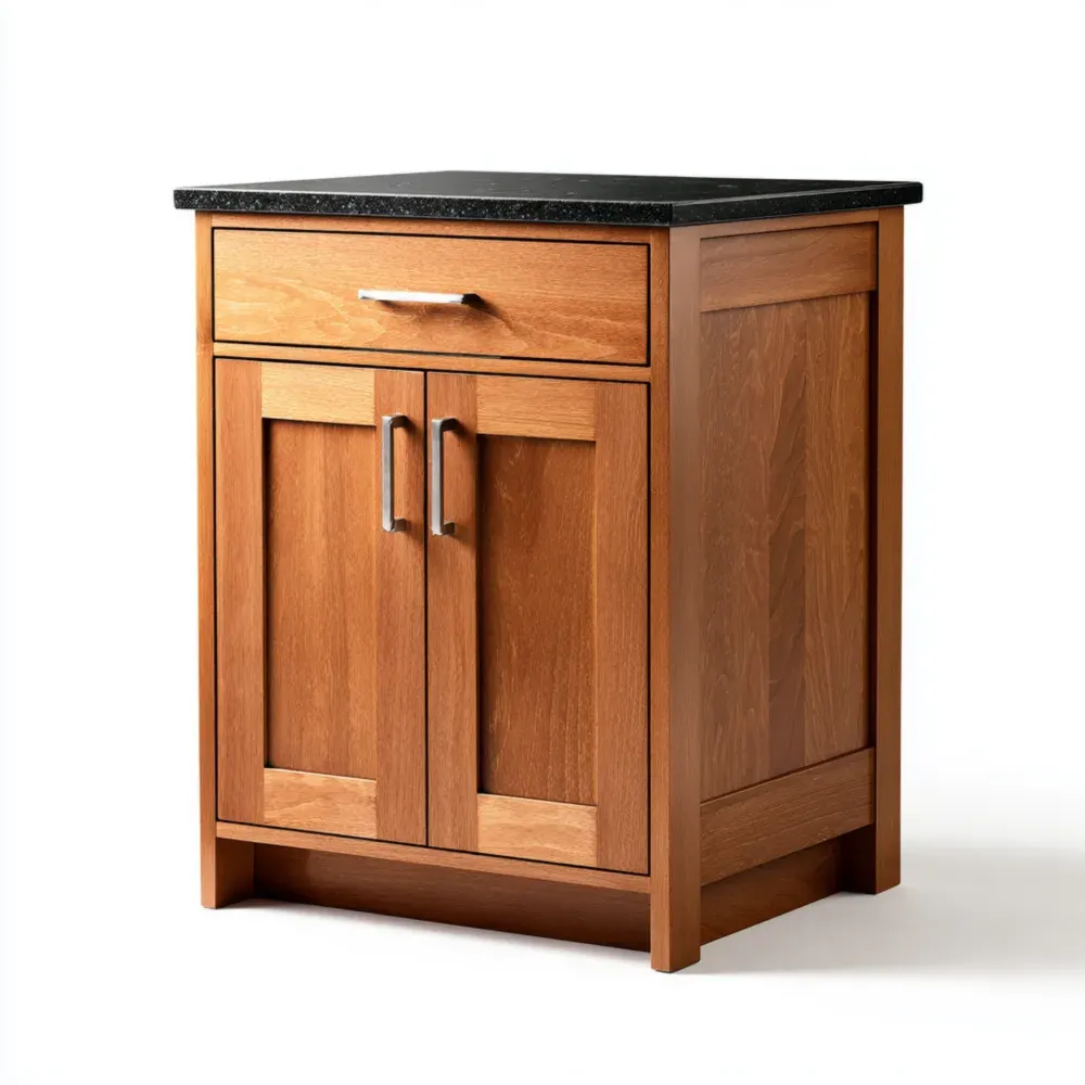 キッチンキャビネット オーク材 85x60x45 cm – ナチュラルブラウン – モダンデザイン