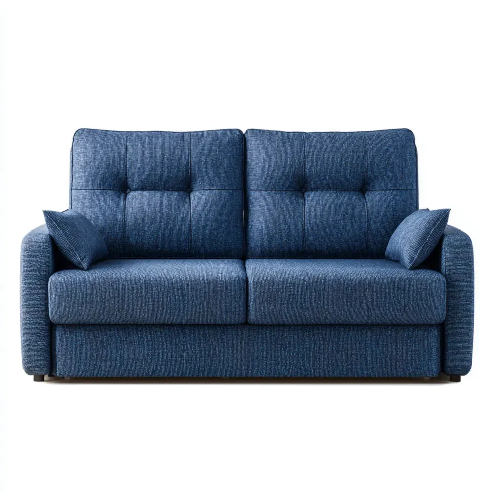 ソファ 2人掛け 布製 180x90x85 cm - ネイビーブルー - コンパクトデザイン