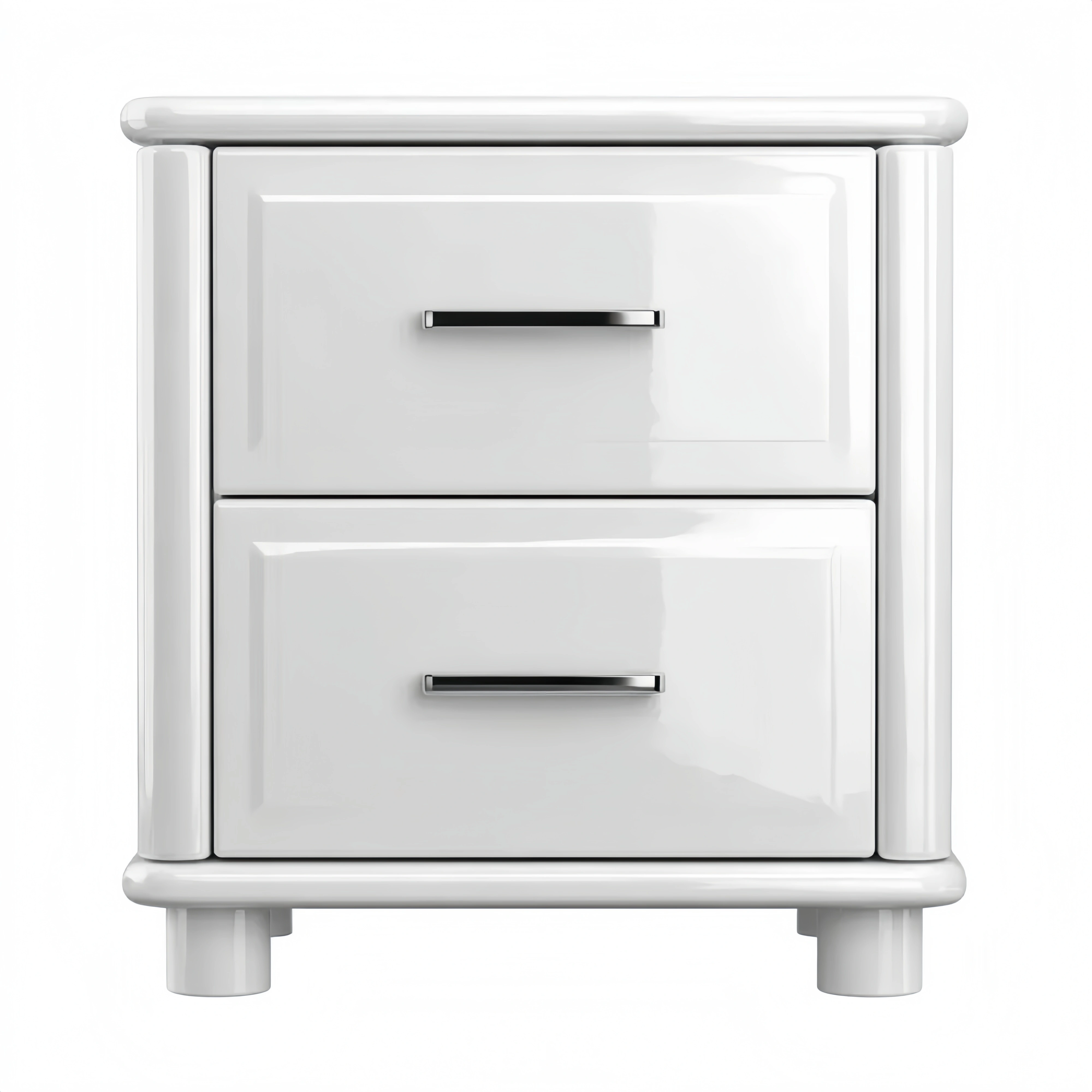 ナイトテーブル ラッカーフィニッシュ 45x35x55 cm – ホワイト – モダンスタイル