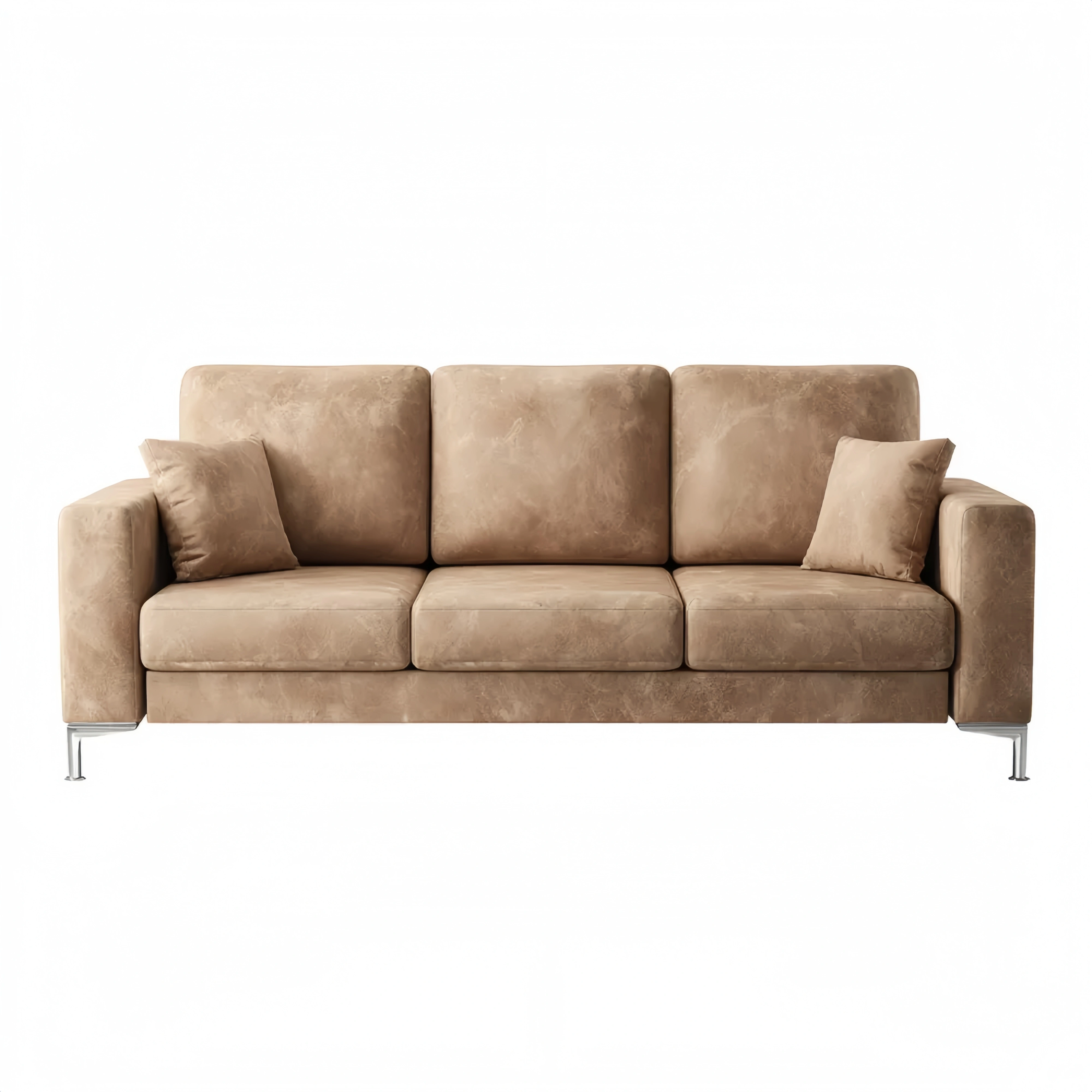 3人掛けソファ 合成皮革 200x95x85 cm – ブラウン – モダンデザイン