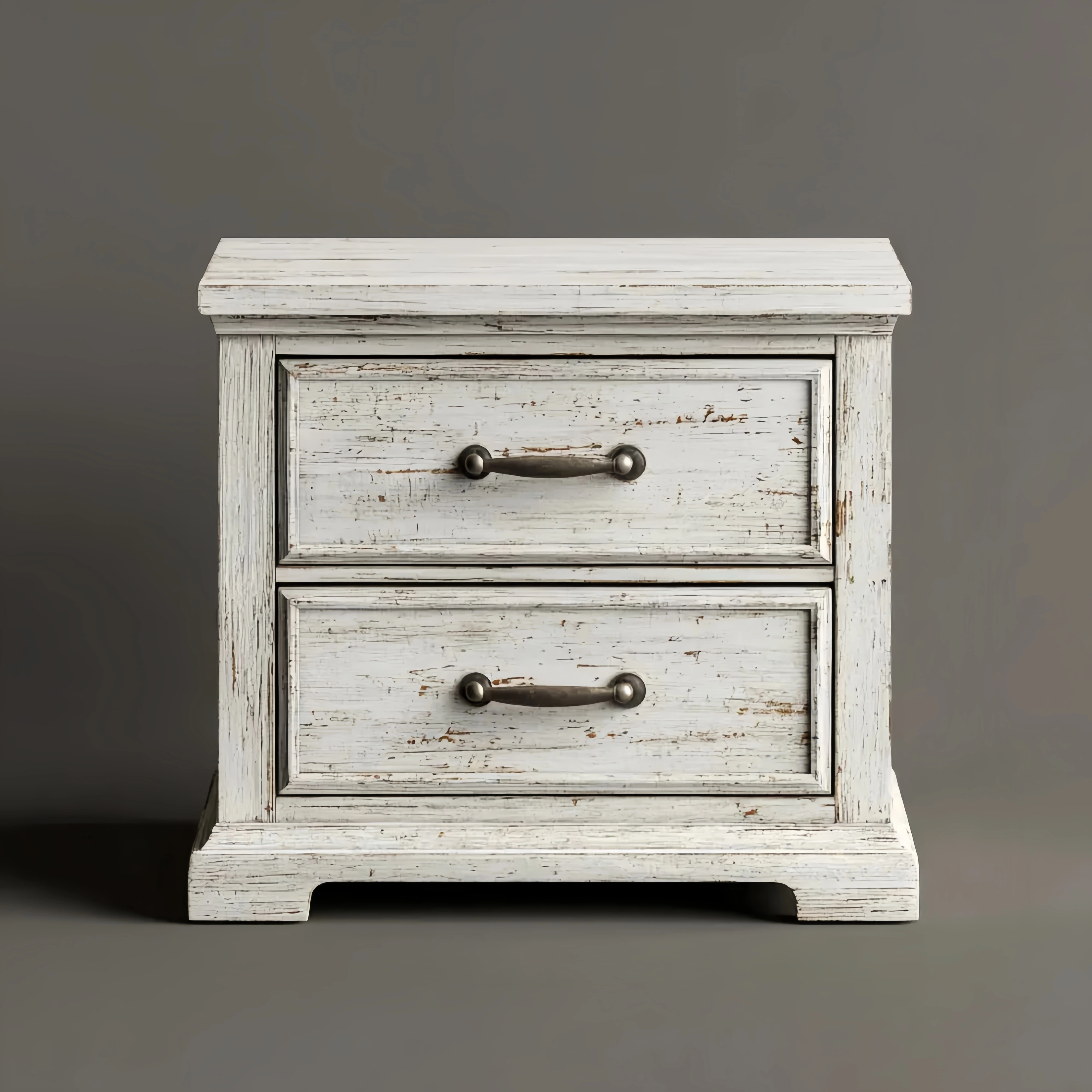 ナイトテーブル 木製 60x40x55 cm – ホワイト – ヴィンテージ風