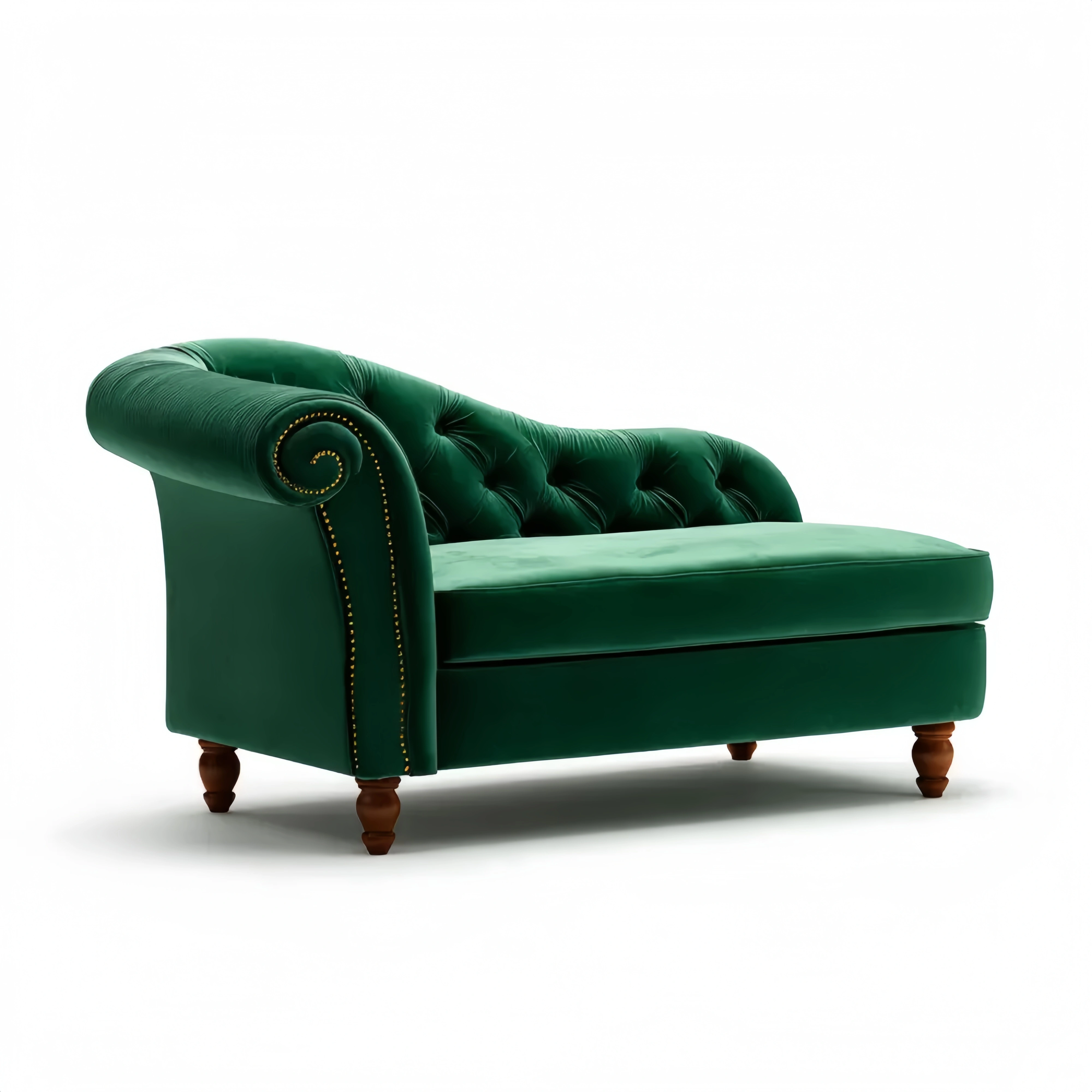 リクライニングチェア ベルベット 150x70x80cm – エメラルドグリーン – クラシックデザイン