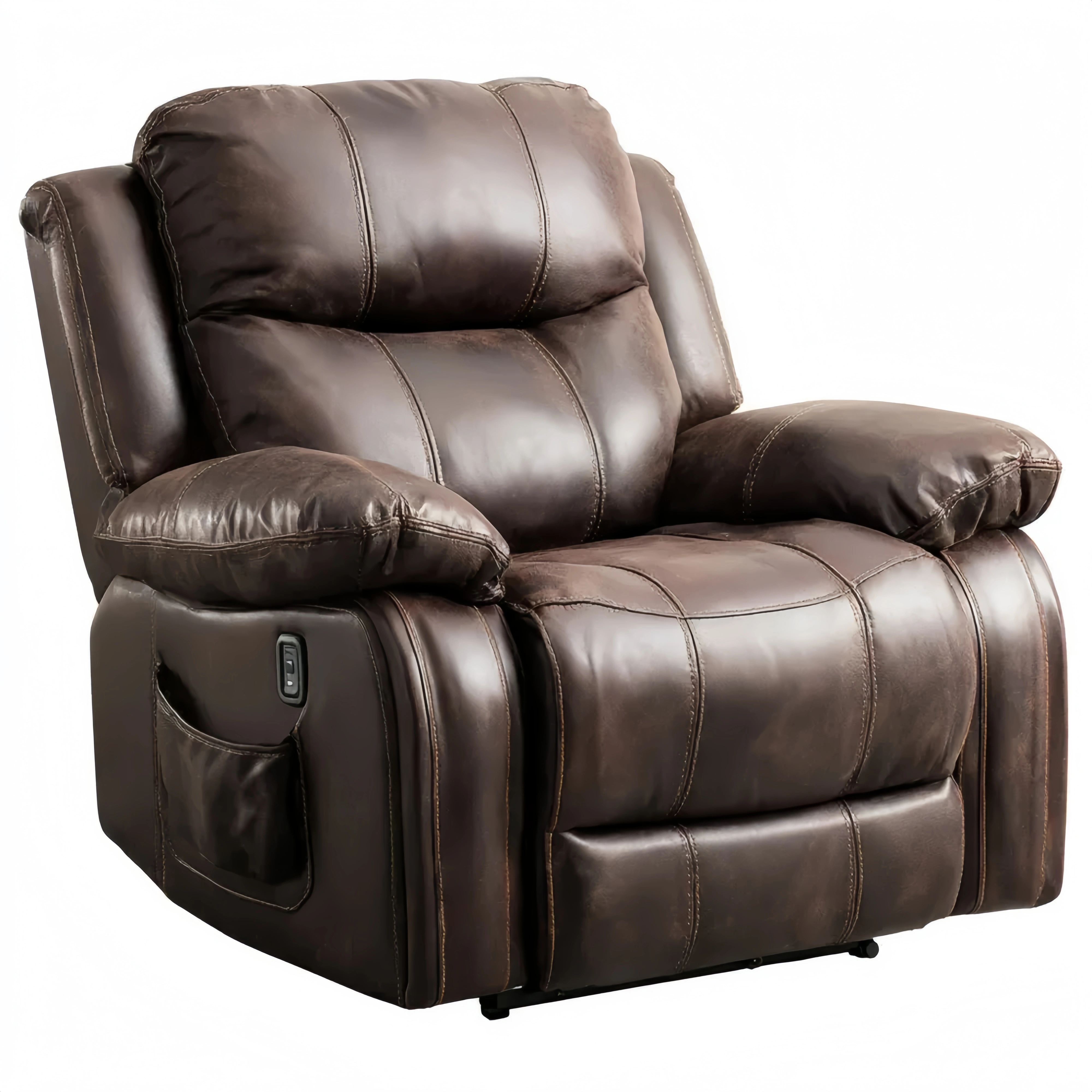 リクライニングチェア 合成革 105x95x100 cm – ダークブラウン