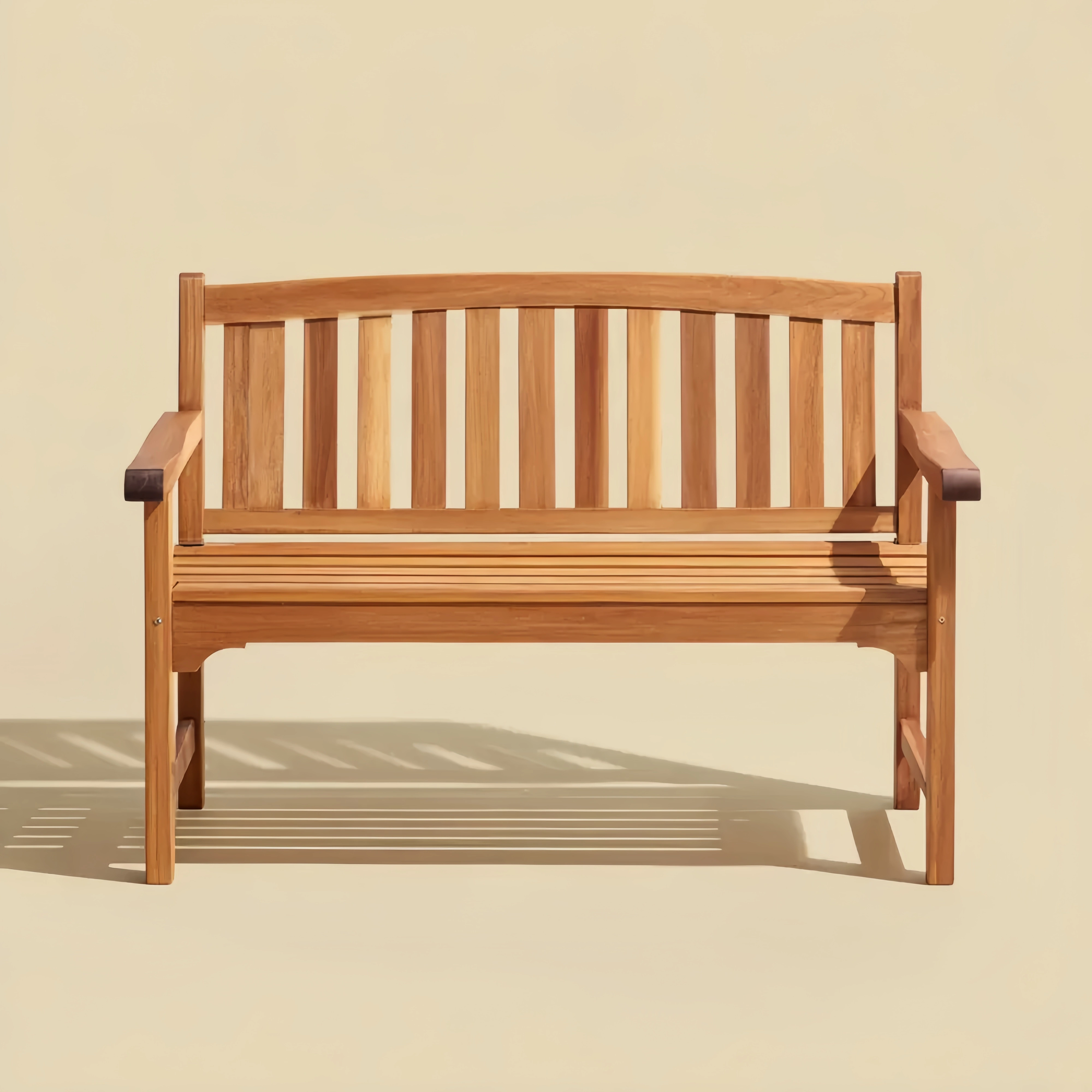 ガーデンベンチ 120x60x90 cm - ナチュラル 天然木 クラシックデザイン