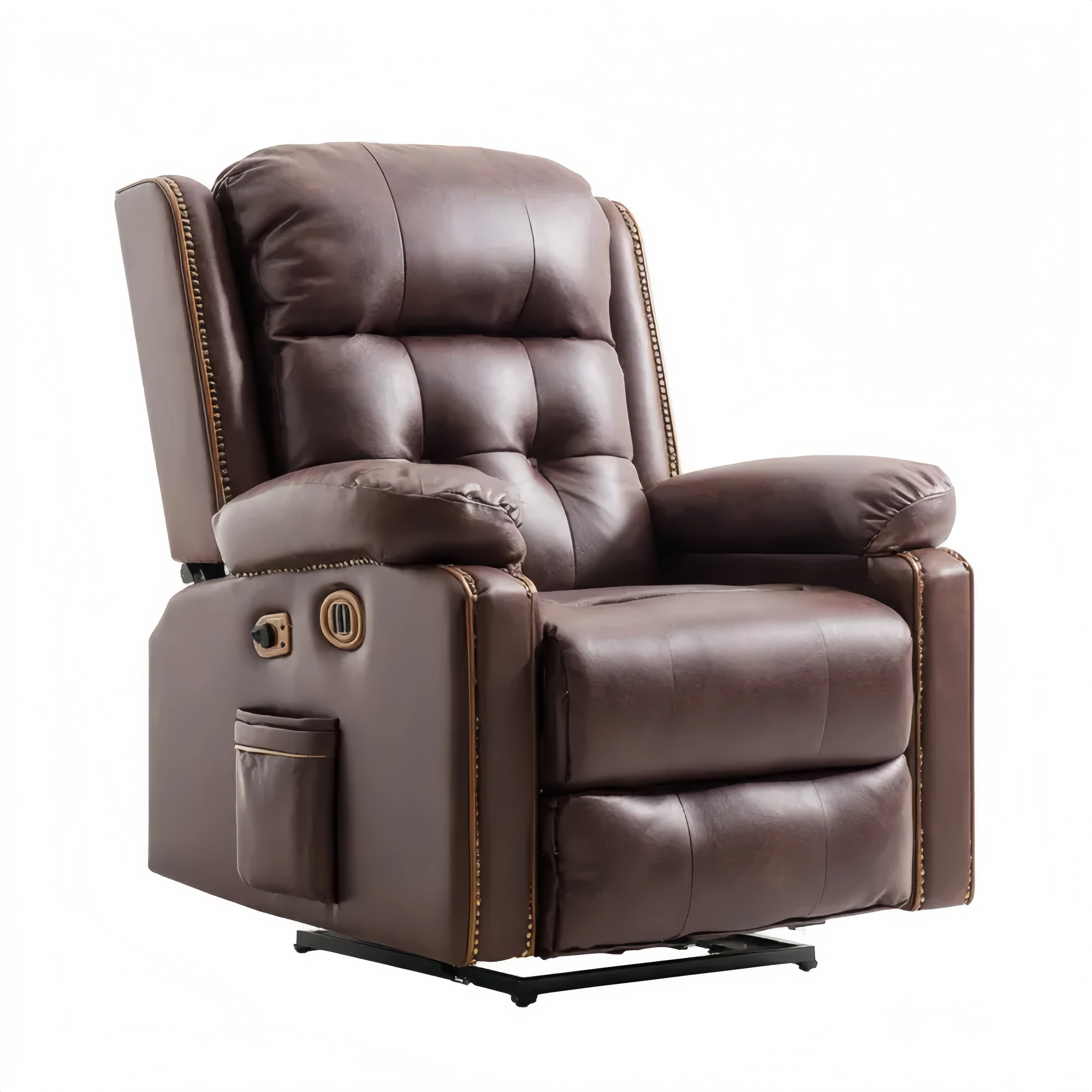 リクライニングチェア 100x90x100 cm – ダークブラウン – 高度調整可能