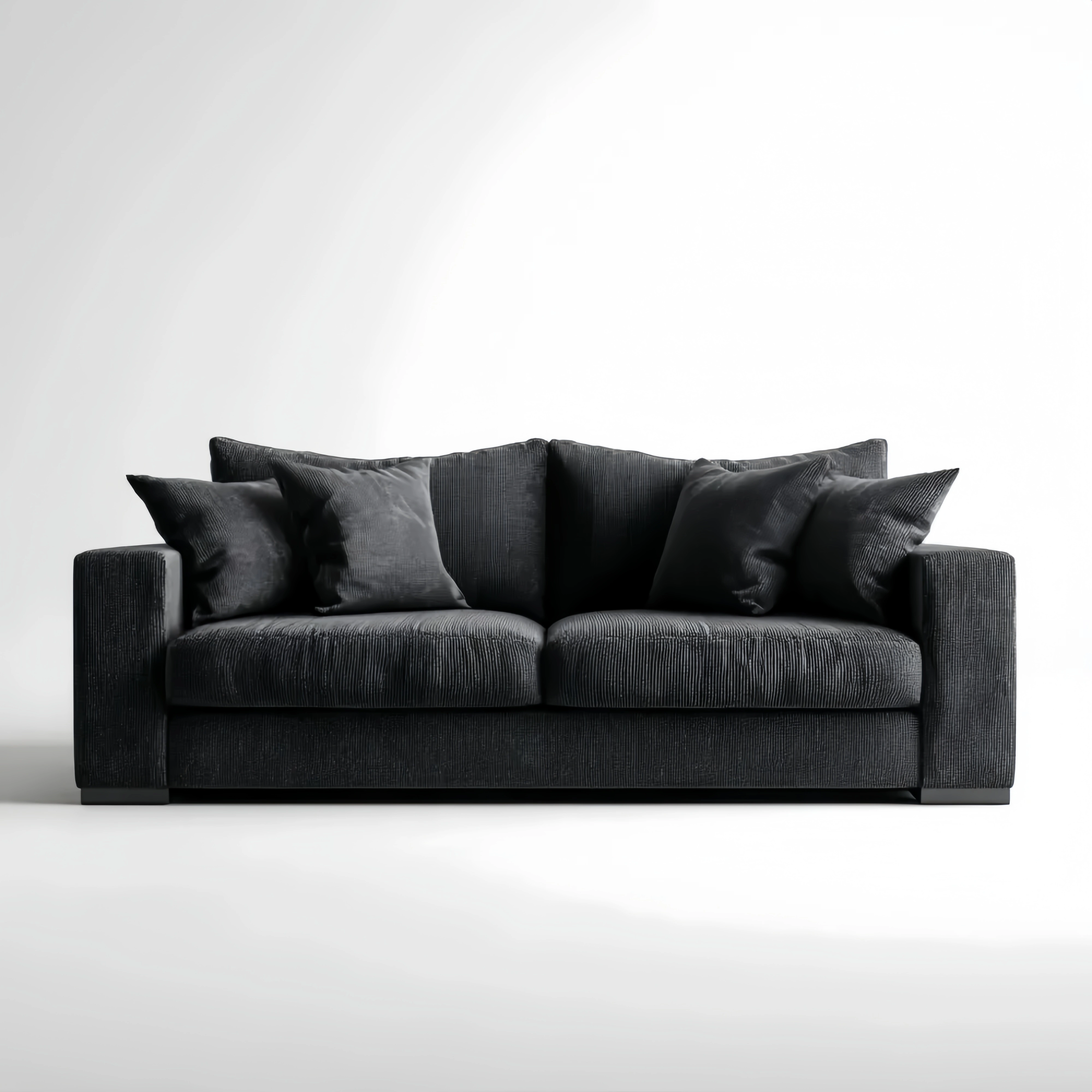 3人掛けソファ ファブリック 200x90x85 cm – ダークグレー – モダンスタイル