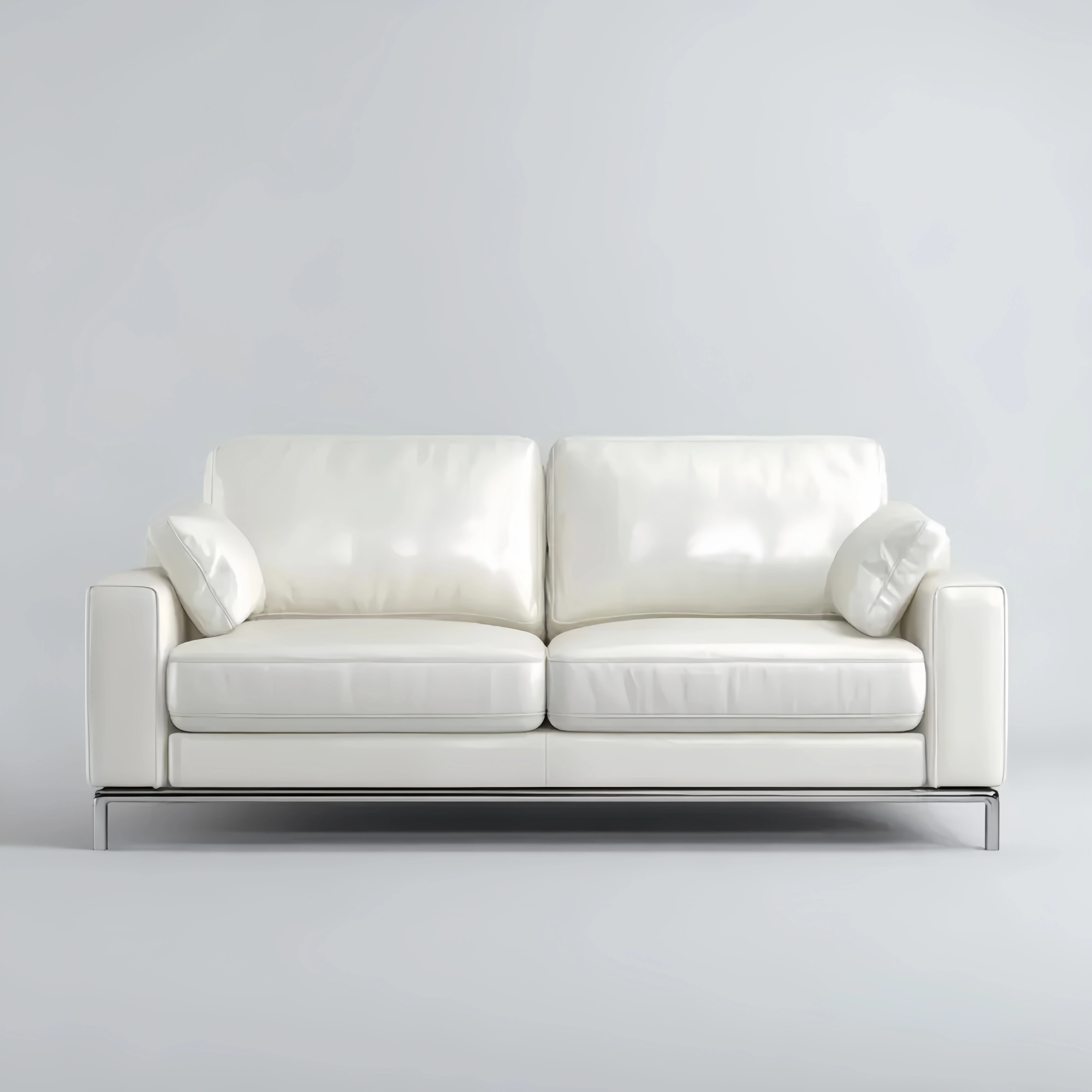 2人掛けソファ 合皮 150x90x85 cm – ホワイト – ミニマルデザイン