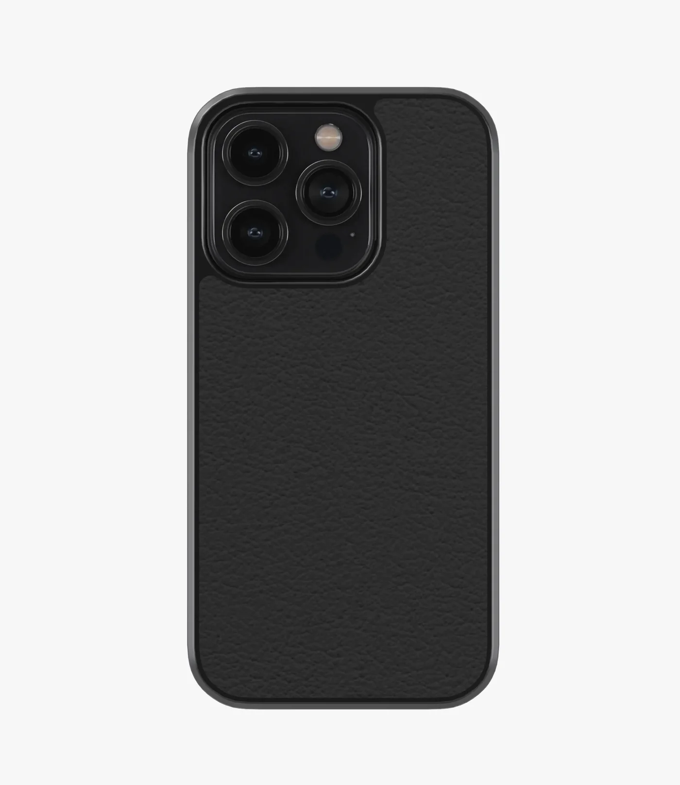 Solid Black Premium Leather Phone Case