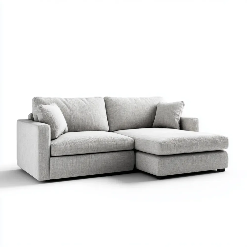 コーナーソファ ファブリック素材 200x90x85 cm – ライトグレー – モダンデザイン