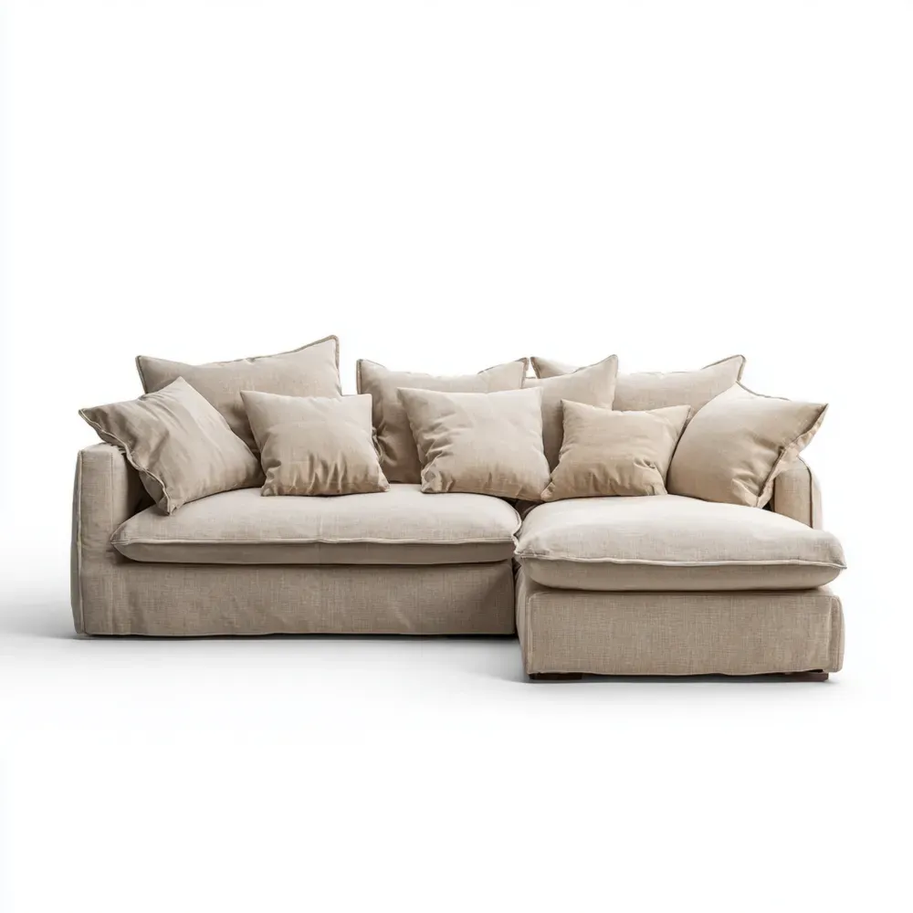 コーナーソファ 布張り 200x90x85 cm – ベージュ – コンフォートデザイン
