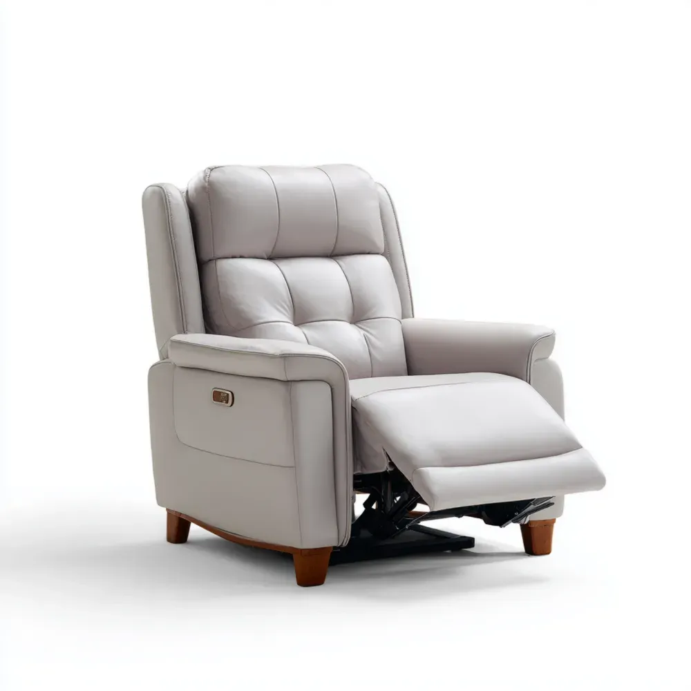 リクライニングチェア 合成皮革 90x95x100 cm – グレー – モダンスタイル