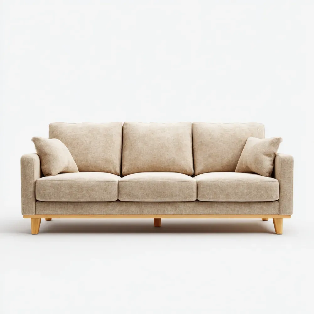 3人掛けソファ 直線デザイン 200x90x85 cm – ベージュ – 現代風