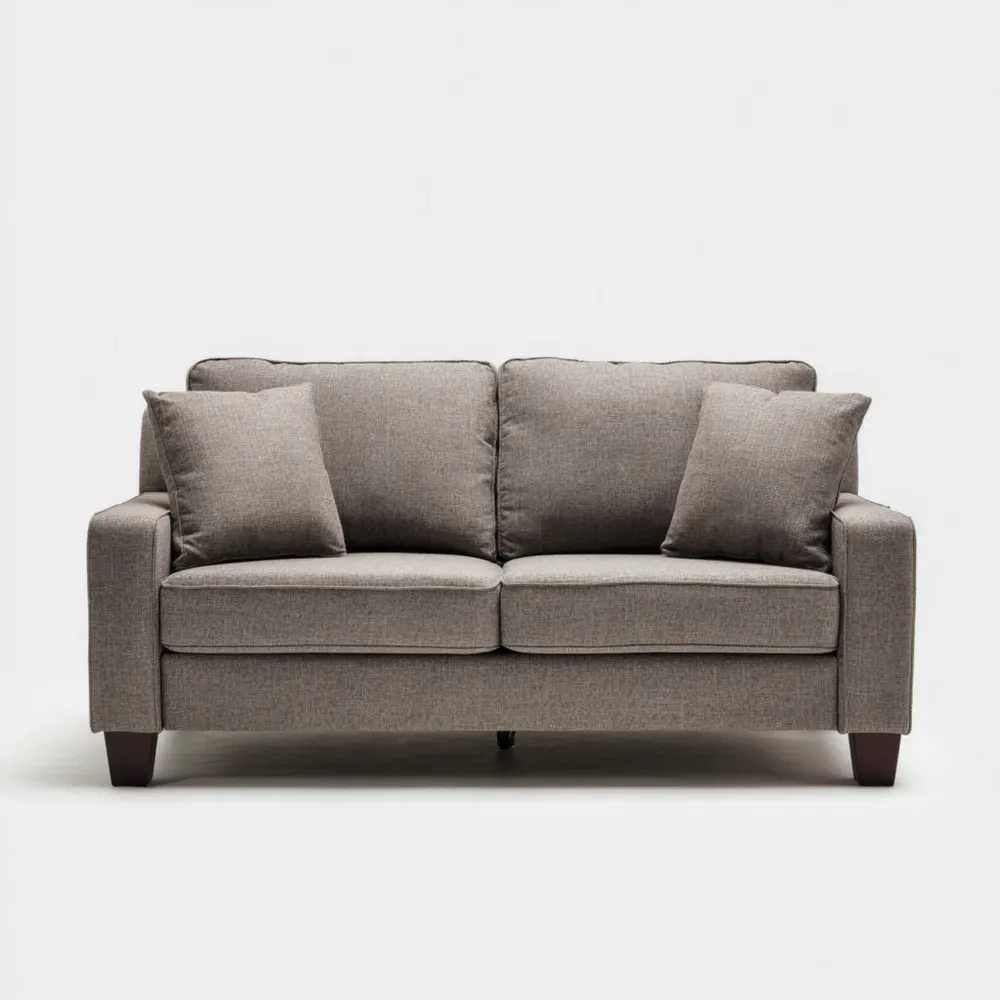 モダンソファ 2人掛け 布製 150x80x85 cm - グレー - シンプルデザイン