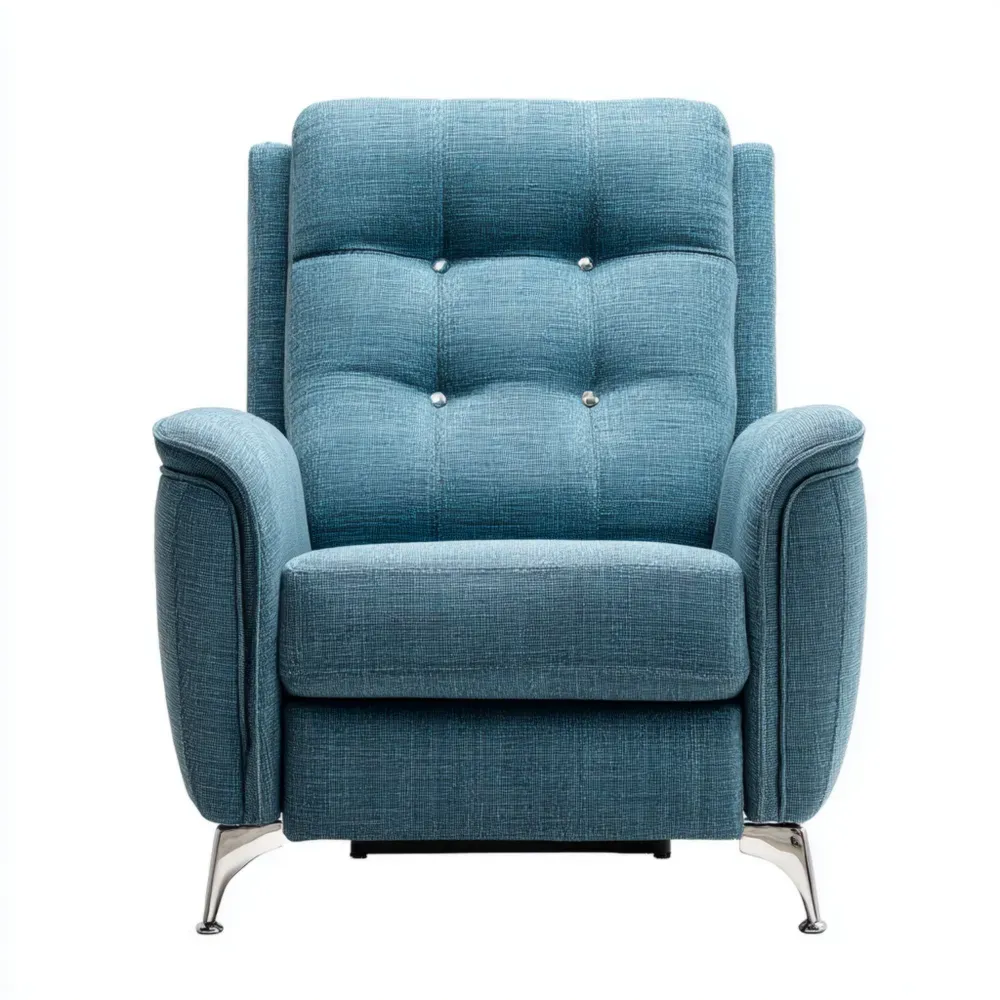 リクライニングチェア 布製 85x90x100 cm – ブルー – モダンデザイン