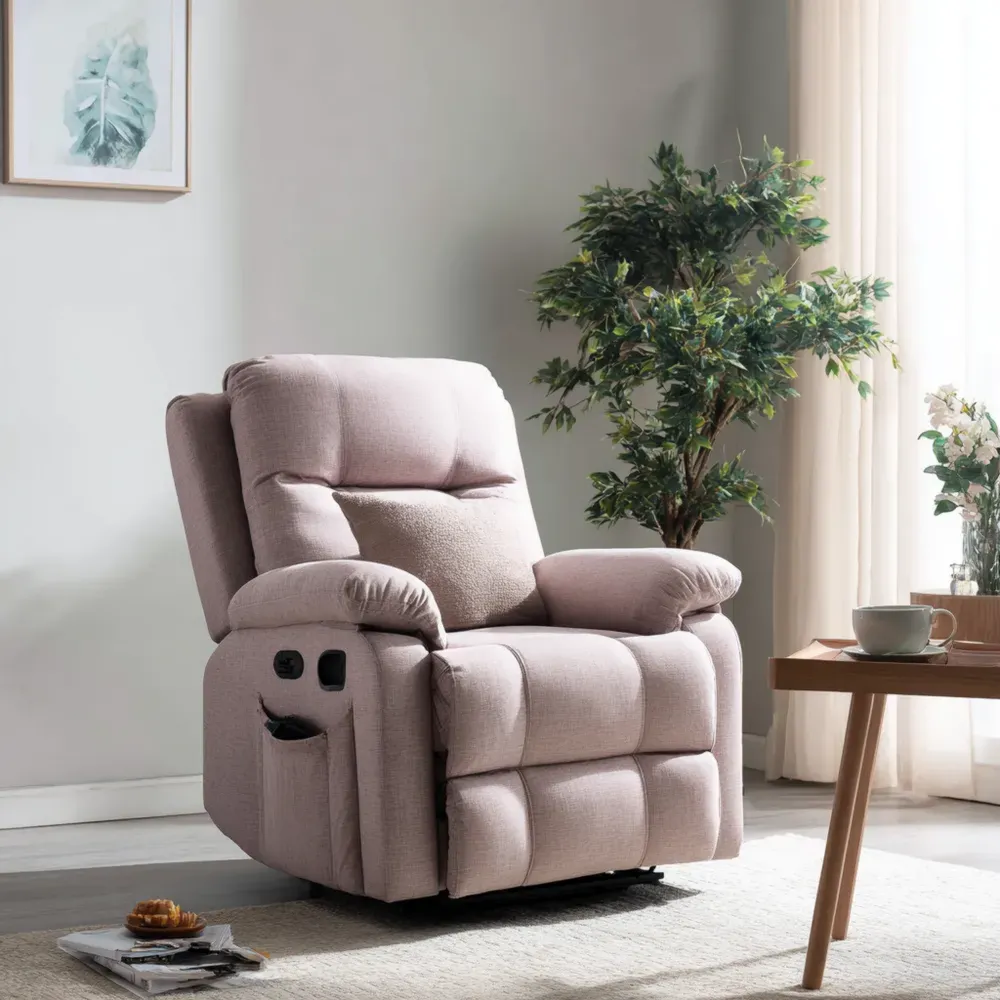 リクライニングチェア 布製 70x80x100 cm – ピンク