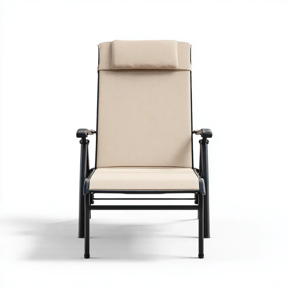 ガーデンリクライニングチェア 防水素材 70x100x95 cm – ベージュ – 調整可能なデザイン