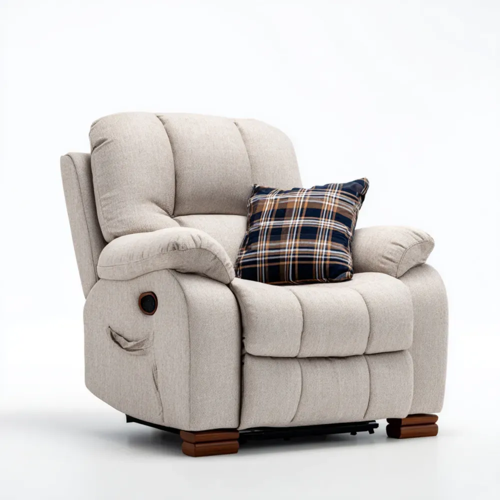 リクライニングチェア 布製 85x90x100 cm – ベージュ