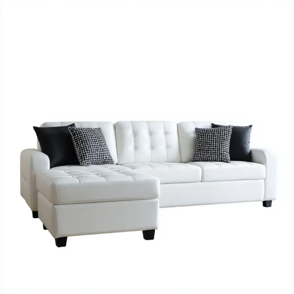 コーナーソファセット 220x150x85 cm – ホワイト – モダンスタイル