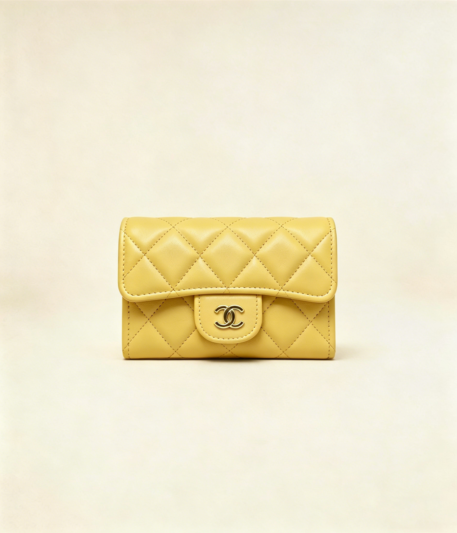 クラシック フラップ カード ケース / クリームイエロー