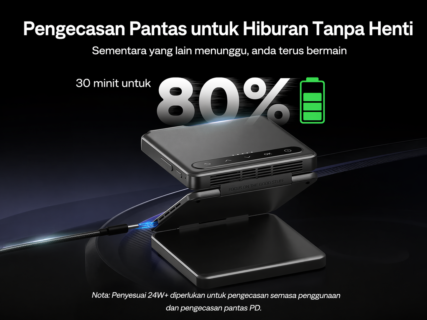 PIZER ZIP Tri-Fold Projektor Mini Mudah Alih