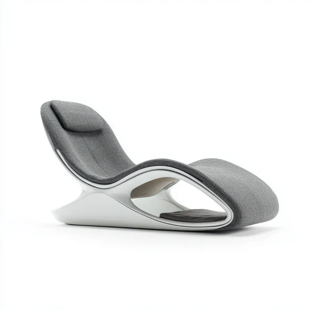 リクライニングチェア 布地 160x60x80 cm – グレー – モダンデザイン