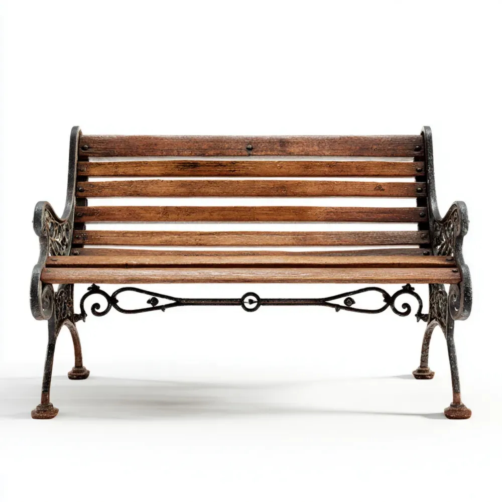 ガーデンベンチ 木材と鋳鉄 120x60x80cm – アンティークデザイン