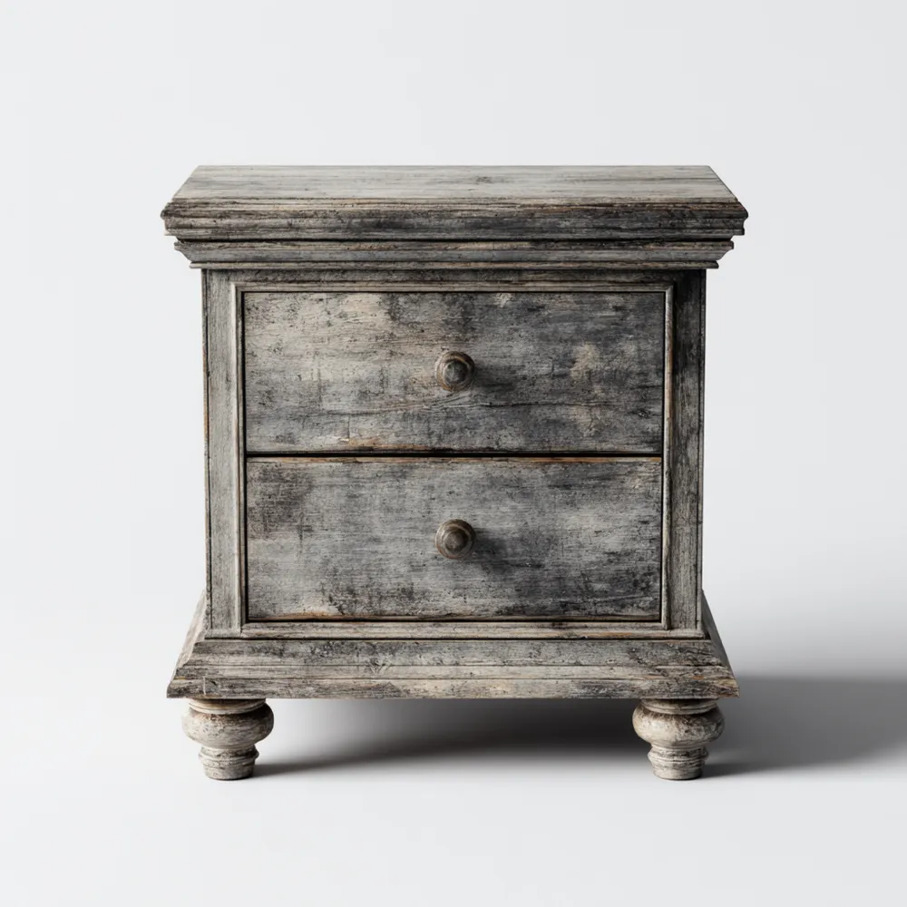 ヴィンテージウッドナイトテーブル 45x40x60 cm – グレー