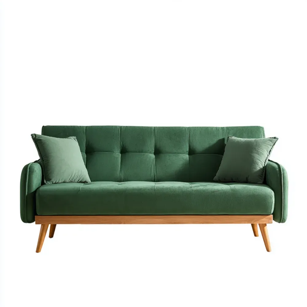 3人掛けソファ 布製 180x80x85 cm – グリーン – 北欧デザイン
